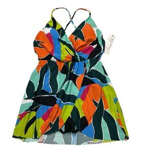 Anne Cole Swimsuit Womens 10 Bright Multicolor‎ Skirted One Piece Beach Resort